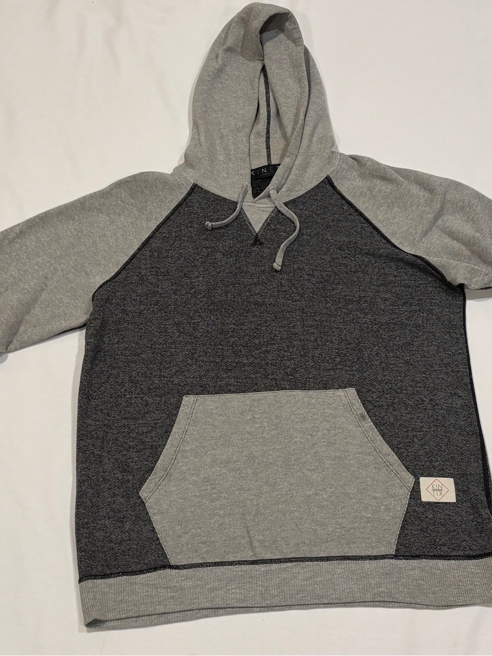 Kinetix Casual Luxury Men’s L Gray Colorblock Pullover Hoodie